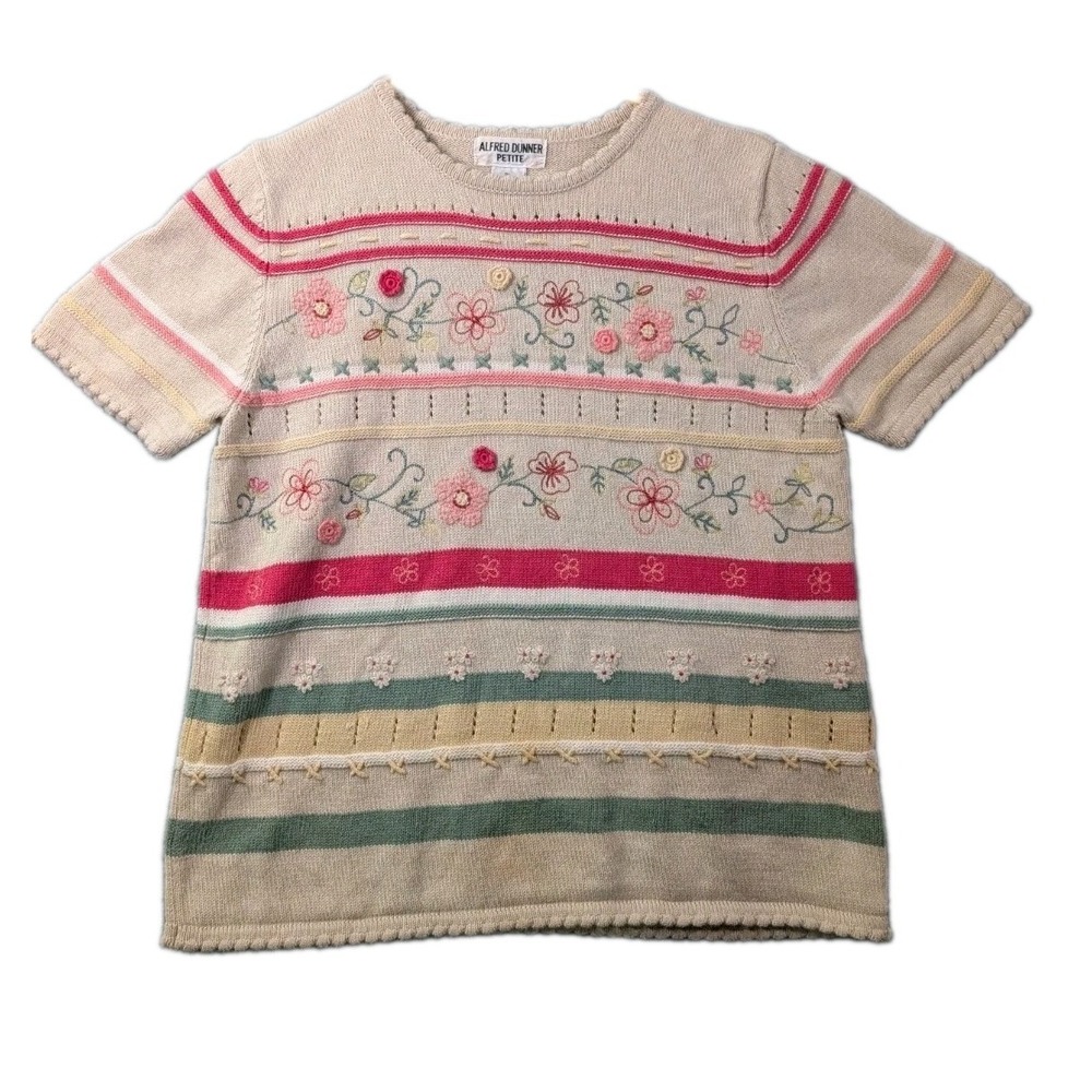 Alfred Dunner Petite VTG 90's Women's PL Floral Sweater‎ Cottagecore Fairycore